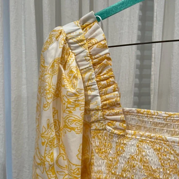 1. State. Dress. Short. Yellow and white. Size: XL. Short sleeve. NWOT. - Picture 5 of 6